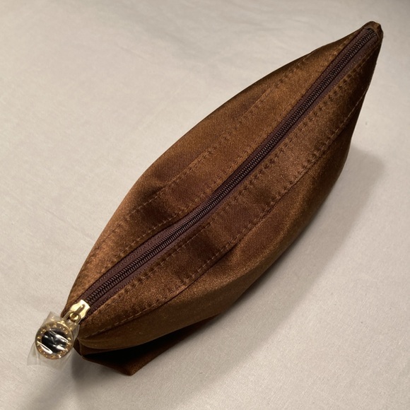NWOT Bulgari satin brown cosmetics pouch - Picture 8 of 16